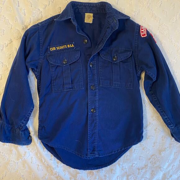 Vintage Boy Scouts of America Cub Scouts Small Button Down Shirt San Fran Calif - Picture 1 of 4
